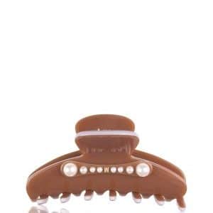 Alexandre de Paris Water Drop 9 cm Sweet Coffee Haarspangen