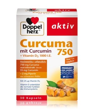 Doppelherz aktiv Curcuma 750 Curcumin + Vitamin D3 1000 I.E. Nahrungsergänzungsmittel