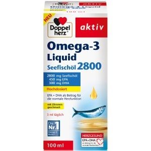 Doppelherz aktiv Omega-3 Liquid Seefischöl 2800 Nahrungsergänzungsmittel