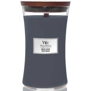 WoodWick Indigo Suede Hourglass Duftkerze