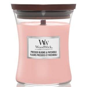 WoodWick Medium Hourglass Pressed Blooms & Patchouli Duftkerze