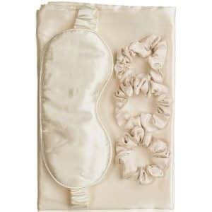 Zoë Ayla Silky White Sleep Set Schlafmaske