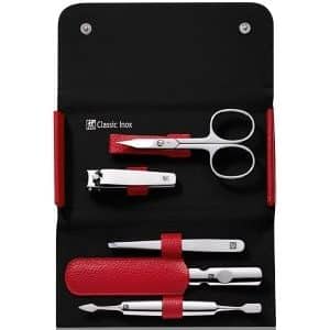 Zwilling Classic Inox Druckknopf-Etui rot 2 Maniküre-Set