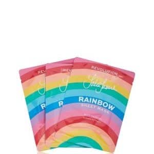 REVOLUTION SKINCARE x Jake Jamie Rainbow Printed Glowing Sheet Mask Set Tuchmaske