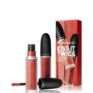 MAC KISS IT TWICE POWDER KISS LIQUID DUO: ORANGE Lippen Make-up Set