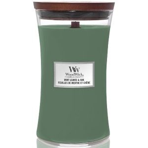 WoodWick Großes Glas Mint Leaves & Oak Duftkerze