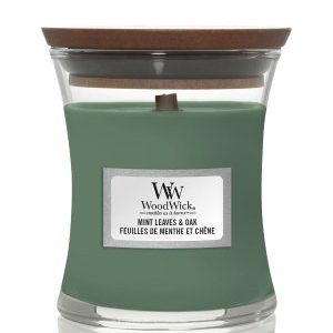 WoodWick Mini Glas Mint Leaves & Oak Duftkerze