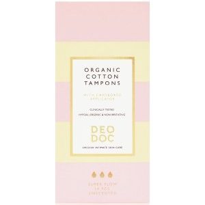 DeoDoc 100 % organic cotton with applicator - super Tampon