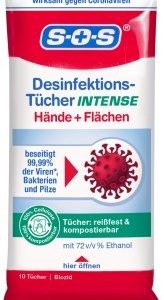 SOS Desinfektions-Tücher Hände + Flächen Händedesinfektionsmittel